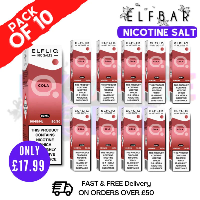 Cola ElfLiq Nic Salt BOX OF 10 - ONLY £17.99