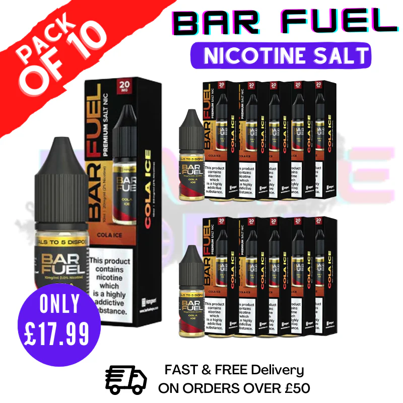 Cola ice Bar Fuel Nic Salt BOX OF 10