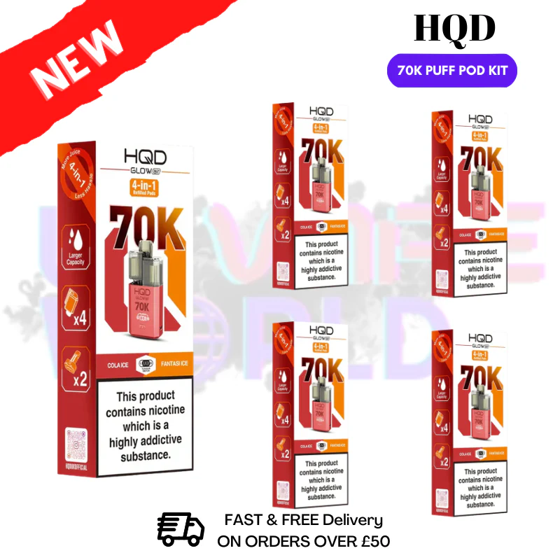 Cola ICE HQD Glow Air 70k Vape Kit Box of 5