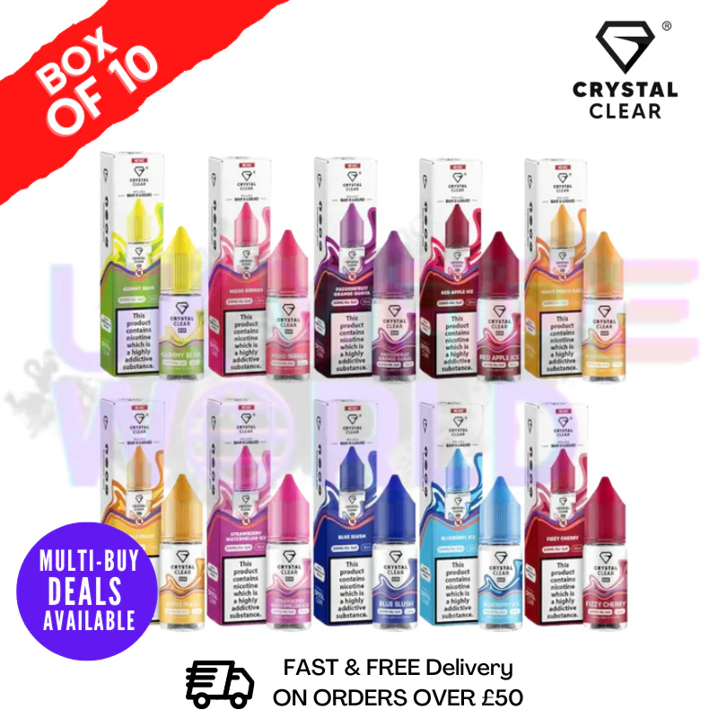 Crystal Clear Nic Salt Box Of 10 - Lowest Price