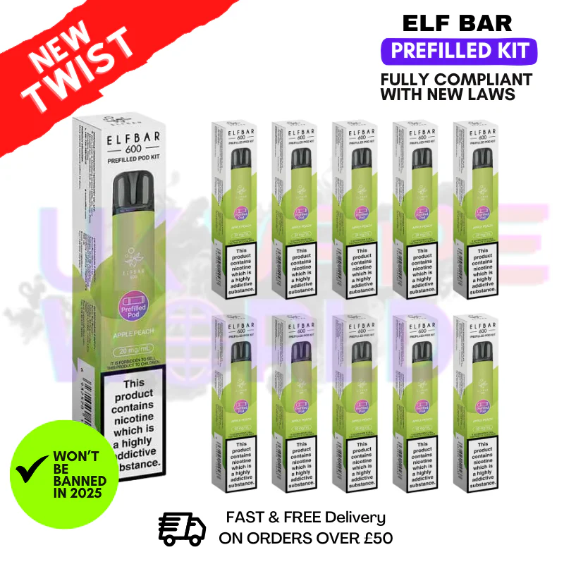 Elf Bar 600 Apple Peach Flavour Box of 10 - Image 2