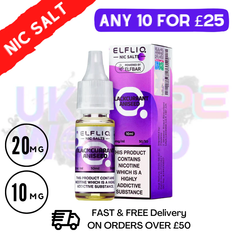 ElfLiq 'Blackcurrant Aniseed' Nic Salt 10ML eLiquid