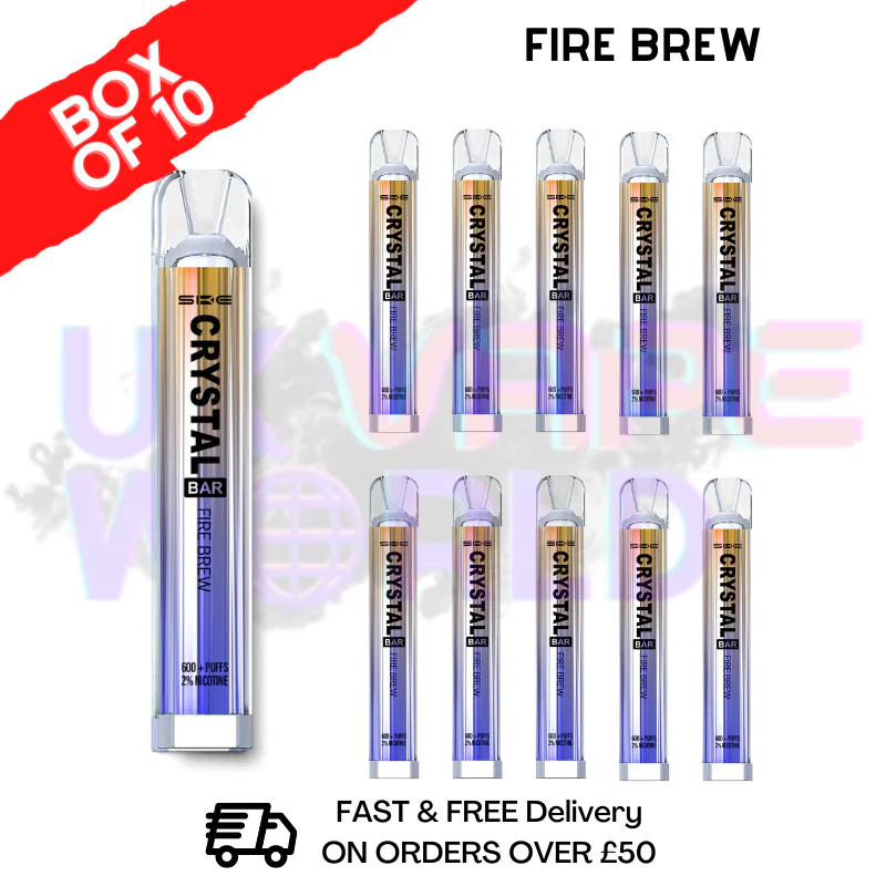 Fire Brew - Crystal Bar Puffs 600 SKE Box Of 10