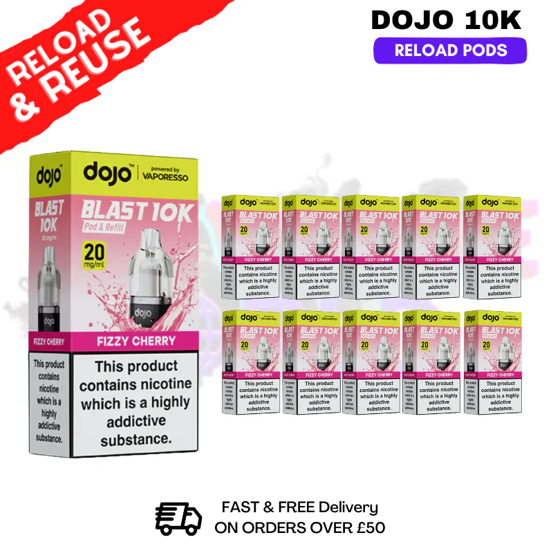 Fizzy Cherry Dojo Blast 10K Replacement Pods Box Of 10