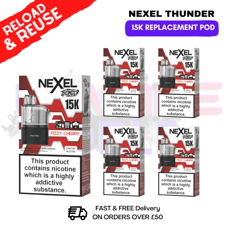 Fizzy Cherry Nexel 15K REPLACEMENT PODS BOX OF 5