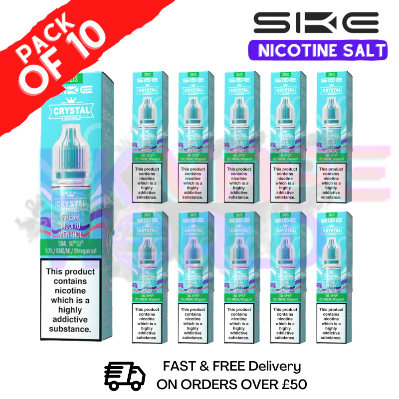 Fresh Menthol Mojito Crystal SKE Nic Salt Box / Pack Of 10