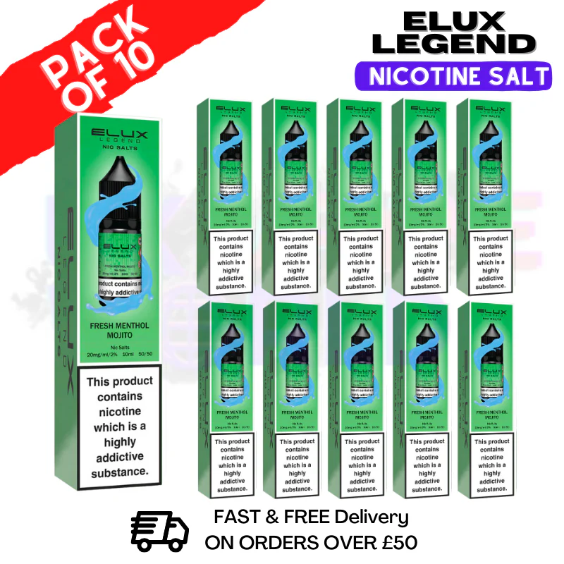 Fresh Menthol Mojito Elux Legend Nic Salt BOX OF 10