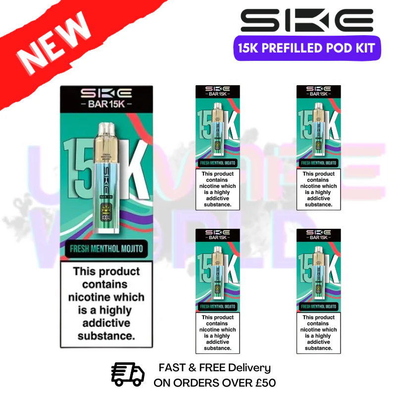 Fresh Menthol Mojito SKE 15K Puff Kits Box Of 5