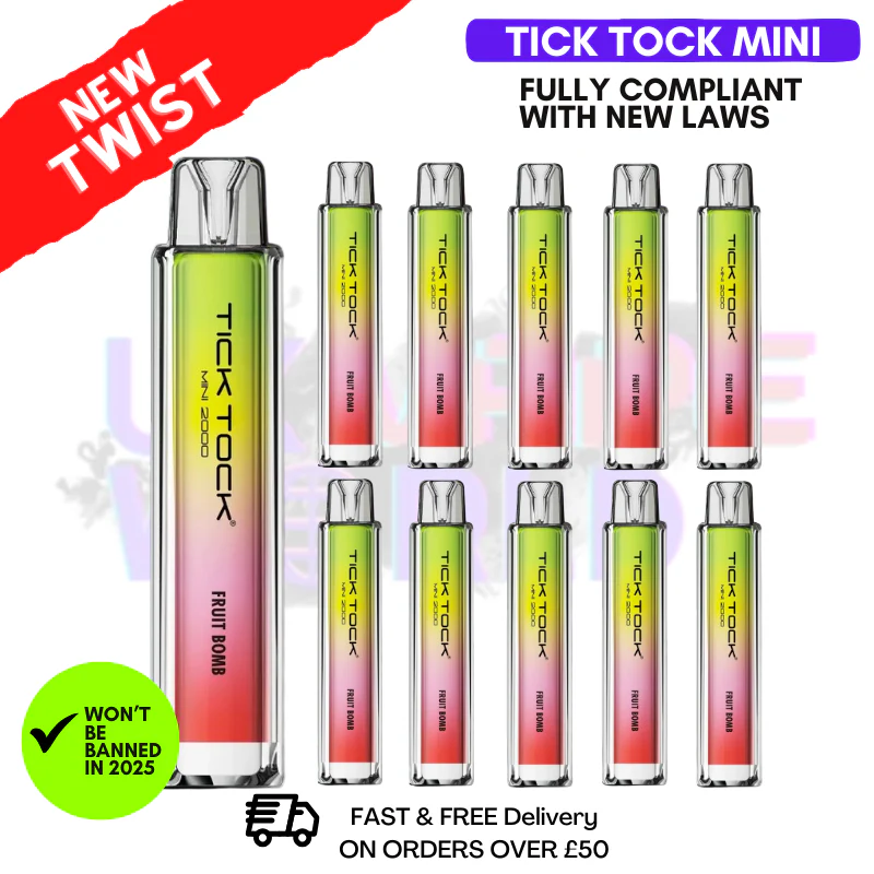 Fruit Bomb Tick Tock Mini 2000 Box Of 10