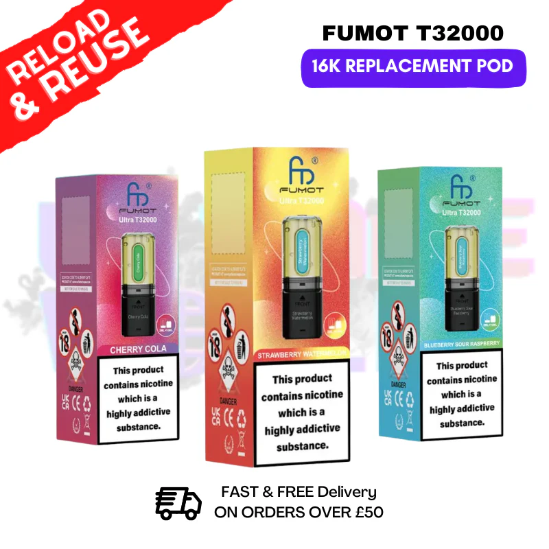 Fumot T32K RandM T32000 REPLACEMENT PODS - £4.99