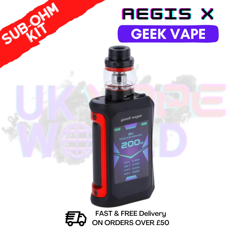 GeekVape Aegis X Kit Red Black | Best Price ONLY £31.99