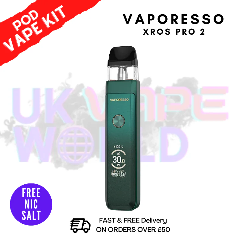 Gem Green Vaporesso Xros Pro 2 Kit + Free Nic Salt