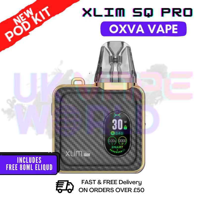 Gold Carbon Oxva Xlim SQ Pro Vape Kit | £19.99 + Free Liq