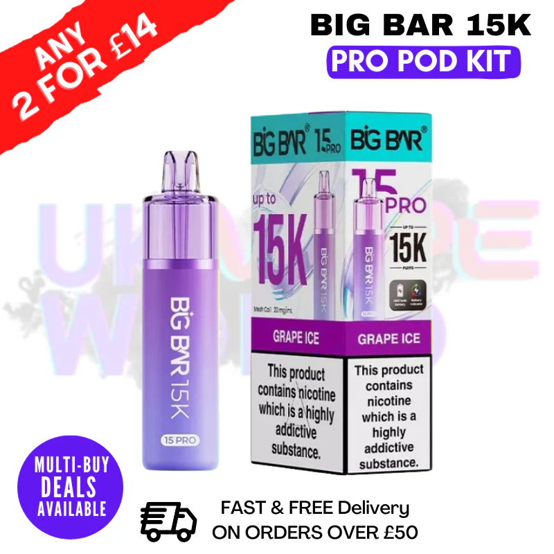 Grape Ice Big Bar 15K Prefilled Pod Kit - £7.89