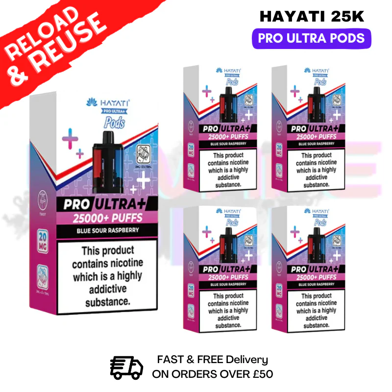 Hayati 25K Blue Sour Raspberry Replacement Pods Box Of 5