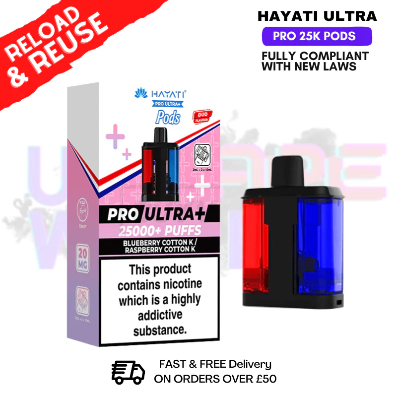 Hayati 25K Replacement Pods Pro Ultra Plus - 2 For £11.90 - Image 3