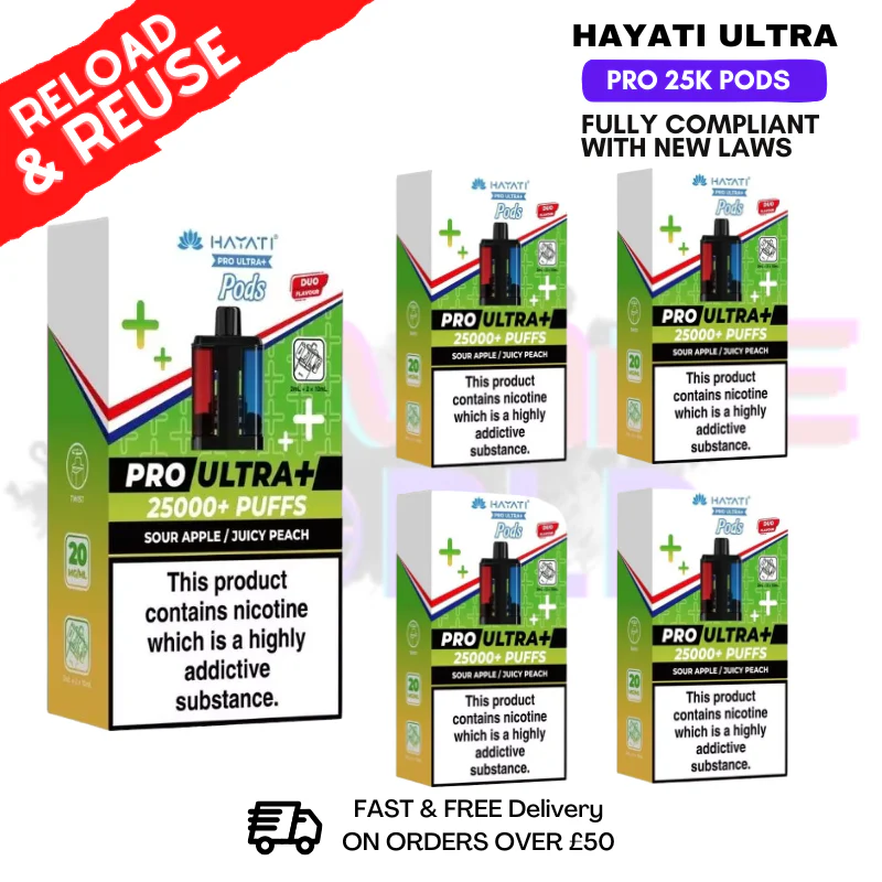 Hayati 25K Sour Apple Replacement Pods Box Of 5