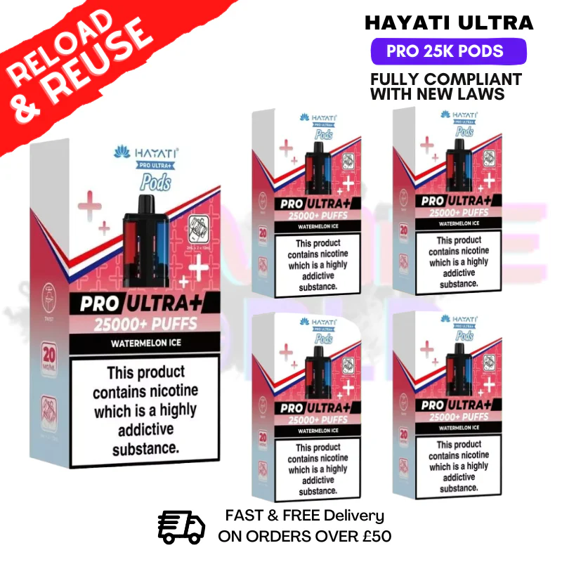 Hayati 25K Watermelon Ice Replacement Pods Box Of 5