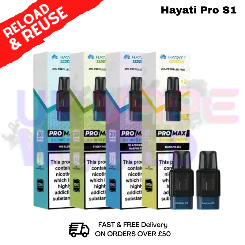 Hayati Pro Max S1 Refil Pods - 2 PACK - Only £3.99