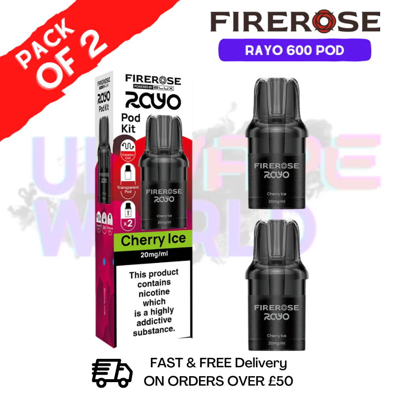 Hubba Bubba Firerose Rayo 600 Replacement Pods Pack Of 2