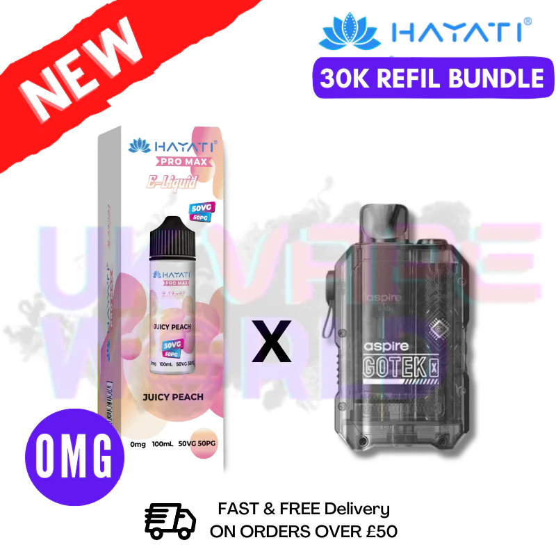 Juicy Peach Hayati 30K Puff Zero Nicotine Vape Kit