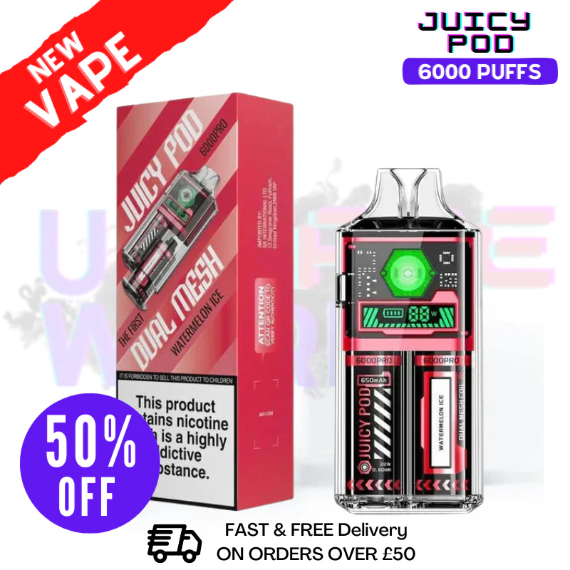 Juicy Pod 6000 Pro Watermelon Ice Disposable - £6.99