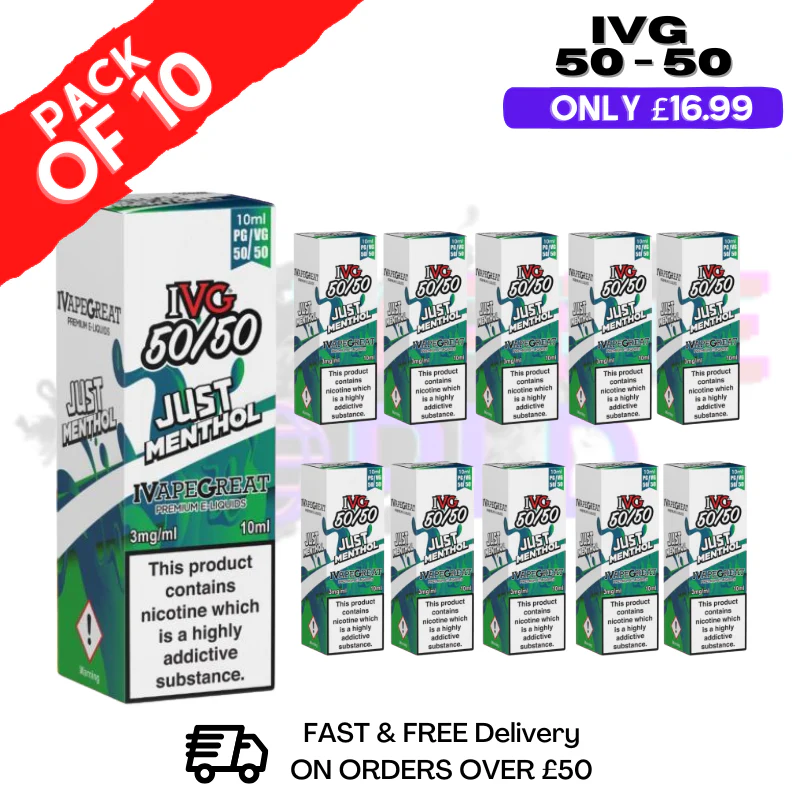 Just Menthol IVG 50/50 Eliquid Box Of 10
