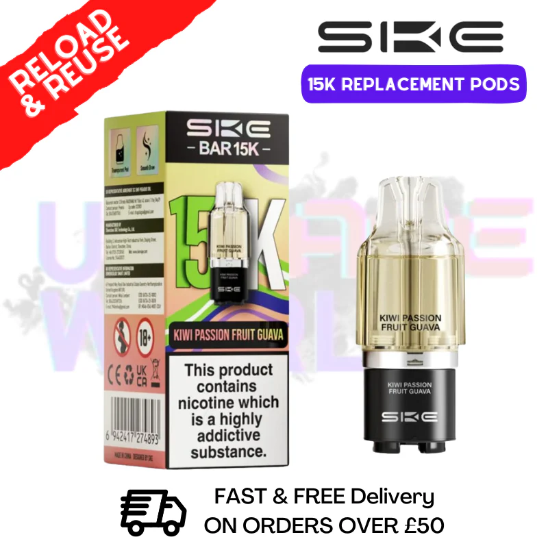 Kiwi Passion Fruit Guava SKE 15K Replacement POD - £6.99