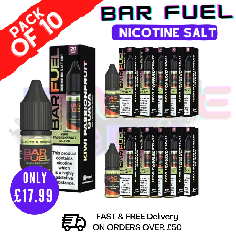 Kiwi Passionfruit Guava Bar Fuel Nic Salt BOX OF 10