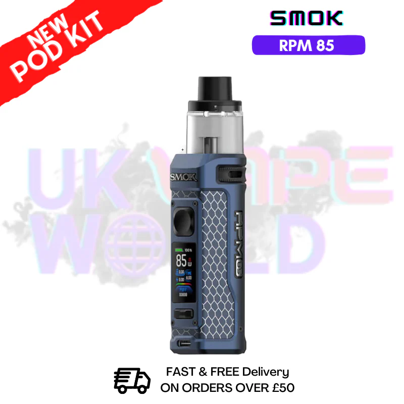 Matte Blue Smok Rpm 85 Kit - Free Nic Salt