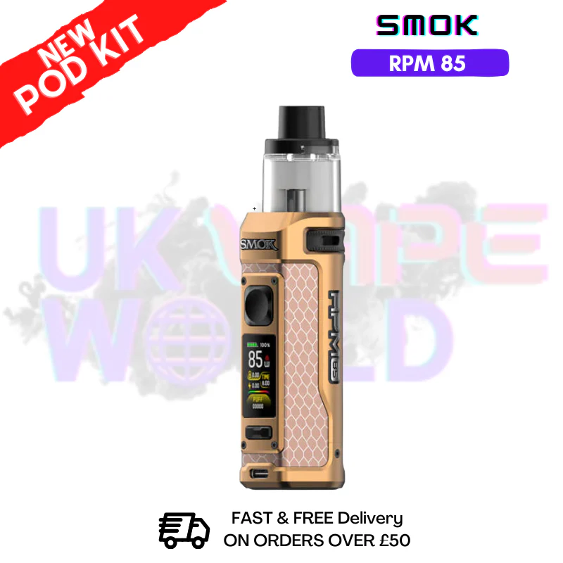 Matte Gold Smok Rpm 85 Kit - Free Nic Salt