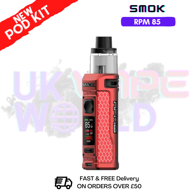 Matte Red Smok Rpm 85 Kit - Free Nic Salt