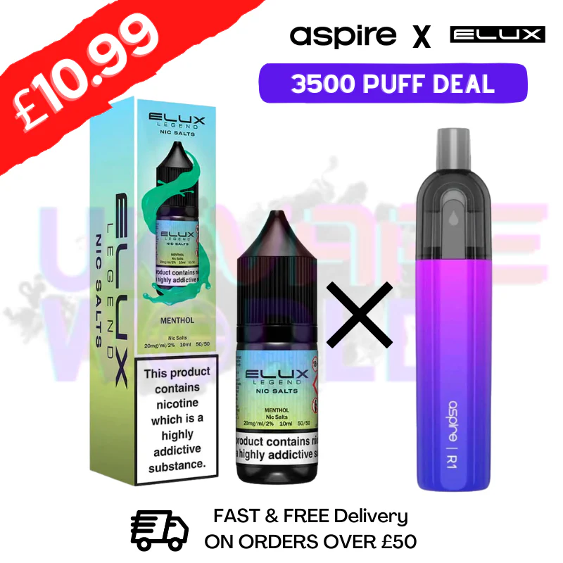 Menthol (NEW) ELUX LEGEND Salt 3500puff x Aspire Disposble Kit
