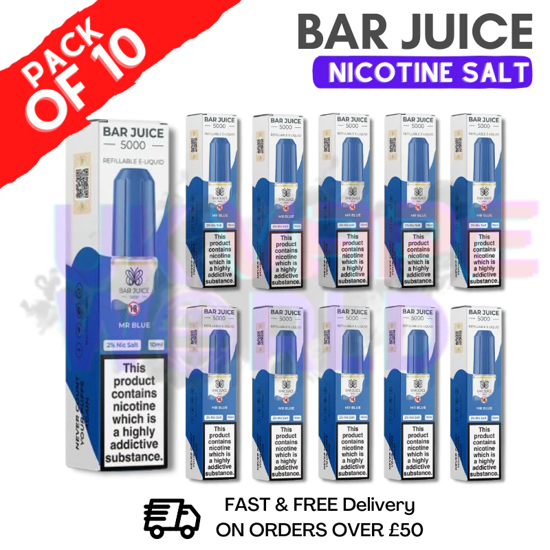 Mr Blue Bar Juice 5000 Nic Salt | Box of 10 | ONLY £13.99