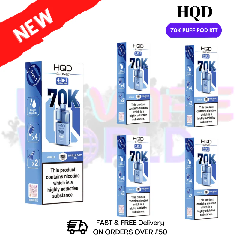 Mr Blue HQD Glow Air 70k Vape Kit Box of 5