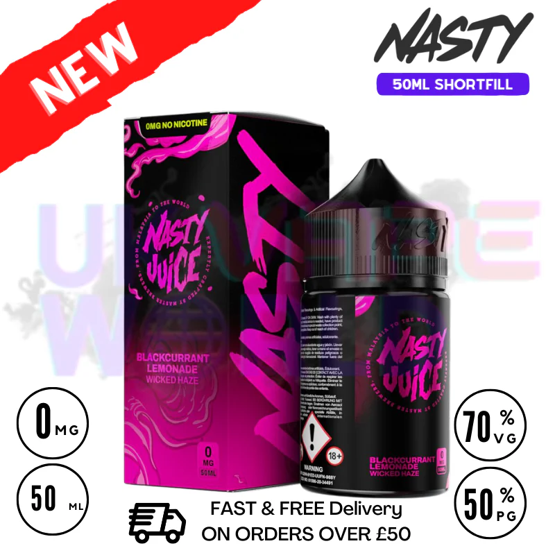 Nasty Juice Asap Blackcurrant Lemonade WICKED Haze 50ml Shortfill