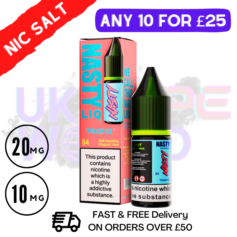 NastyLiq 'Peach ICE' Nic Salt By Nasty Eliquids
