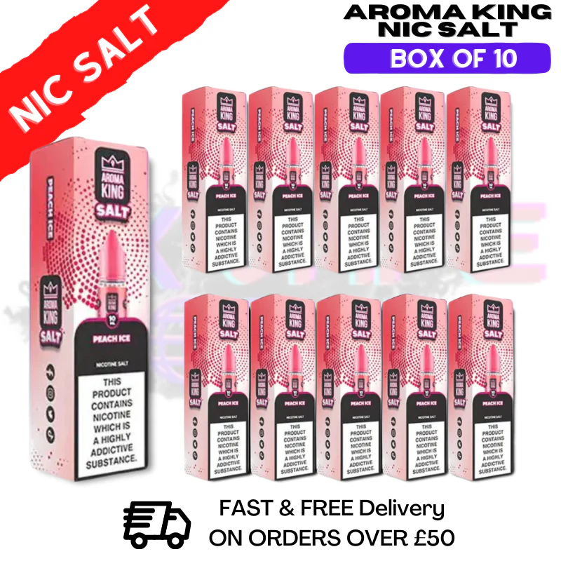 Peach Ice Aroma King Nic Salt Box Of 10