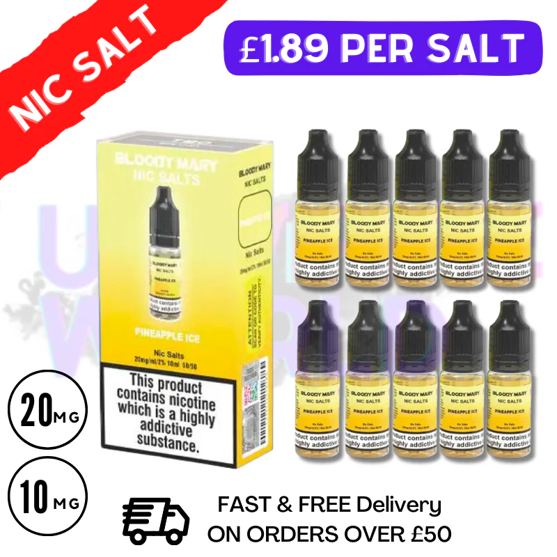 Pineapple ICE Bloody Mary Nic Salt Box of 10