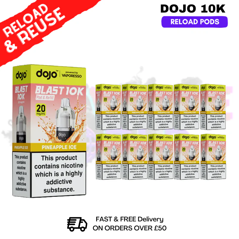 Pineapple ICE Dojo Blast 10K Replacement Pods Box Of 10