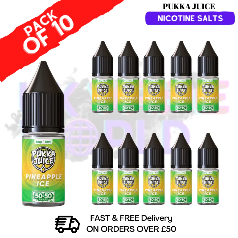 Pineapple Ice Pukka Juice Nic Salt Box Of 10