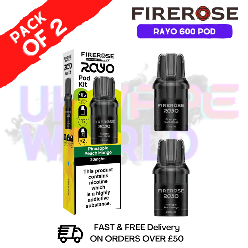 Pineapple Peach Mango Firerose Rayo 600 Replacement Pods Pack Of 2