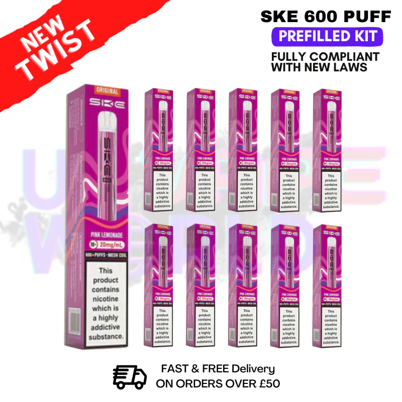 Pink lemonade - Crystal Bar Puffs 600 SKE Box Of 10