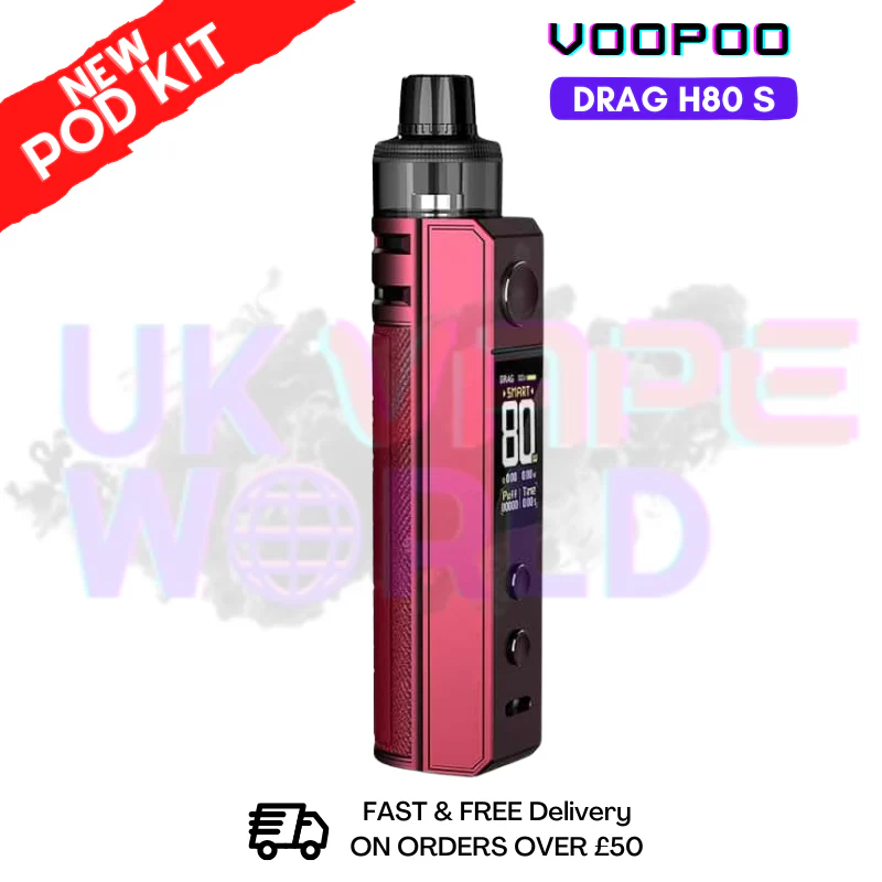 Plum Red VooPoo Drag H80 S Pod Kit