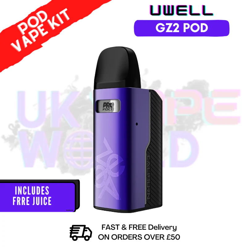Purple Uwell Caliburn GZ2 Pod Kit + Free Nic Salt
