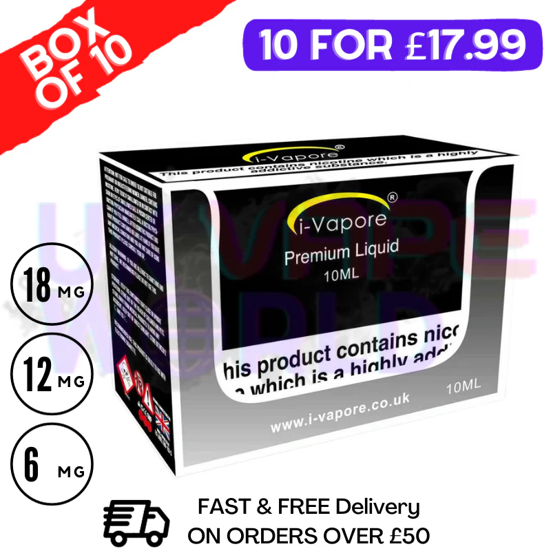 Raspberry i-Vapore E-Liquid 100ML Multi-Pack (10X10ML)