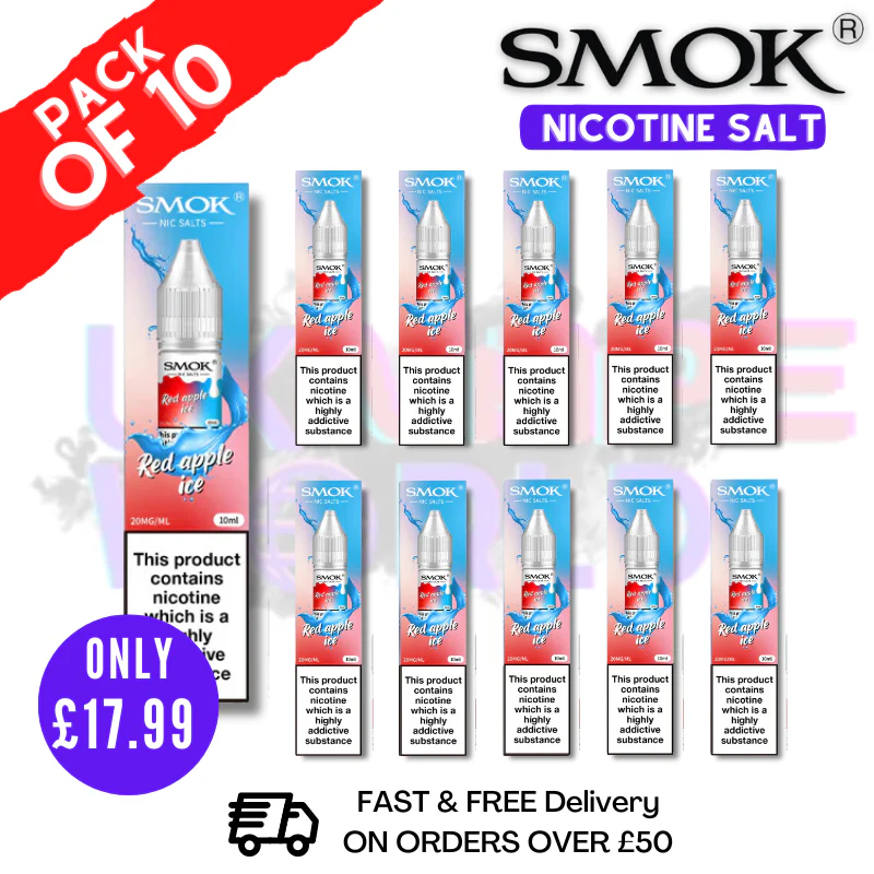 Red Apple Ice Smok Nic Salt E Liquid BOX OF 10