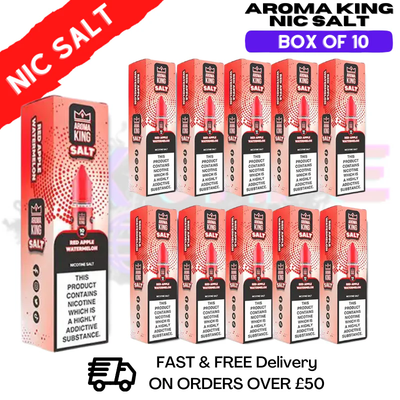 Red Apple Watermelon Aroma King Box Of 10 Nic Salts