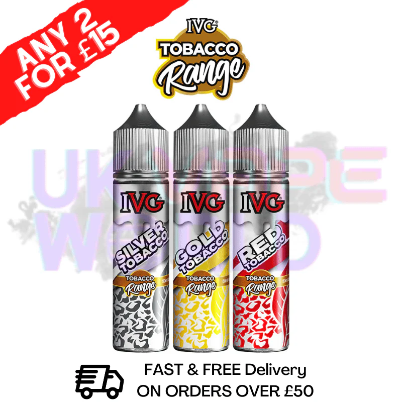 Red IVG Shortfill Juice 50ML Eliquid - Tobacco RANGE - Image 2
