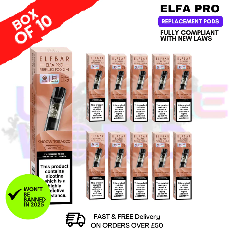 Snoow Tobacco Elf Bar Elfa Pro Prefilled Pod Box Of 10